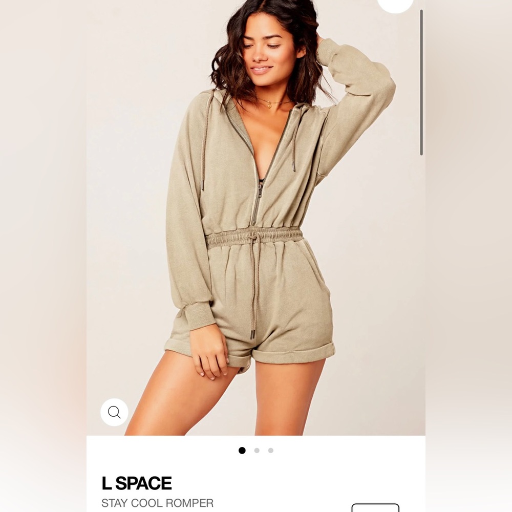 L Space stay cool romper, olive green, size medium